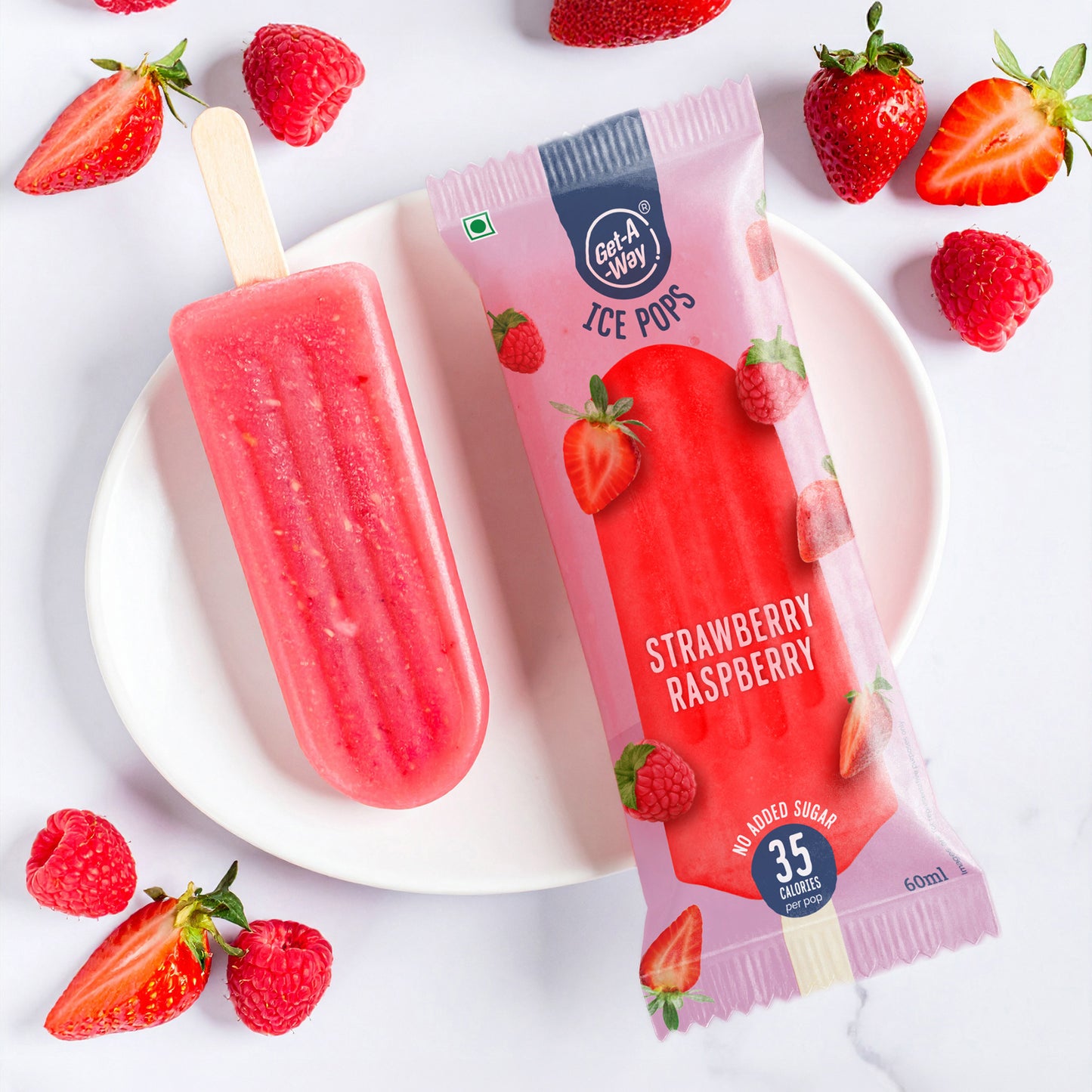 Strawberry Raspberry Ice Pop