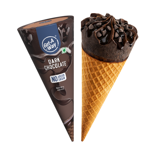 Dark Chocolate Ice Cream Cone - 10 Pack