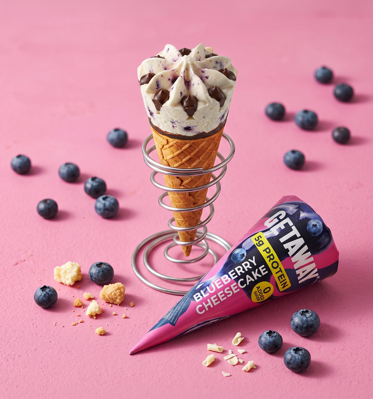 Blueberry Cheesecake Ice Cream Cone - 10 Pack