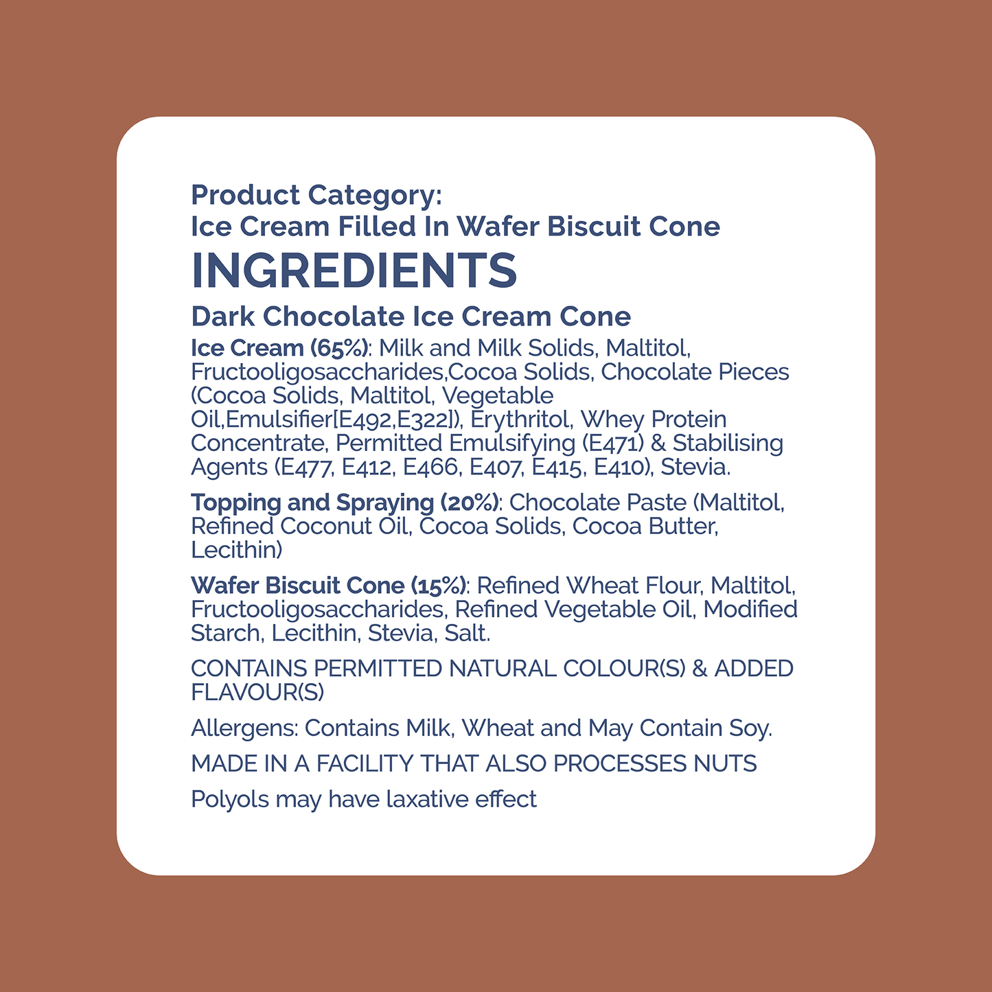Dark Chocolate Ice Cream Cone - 10 Pack