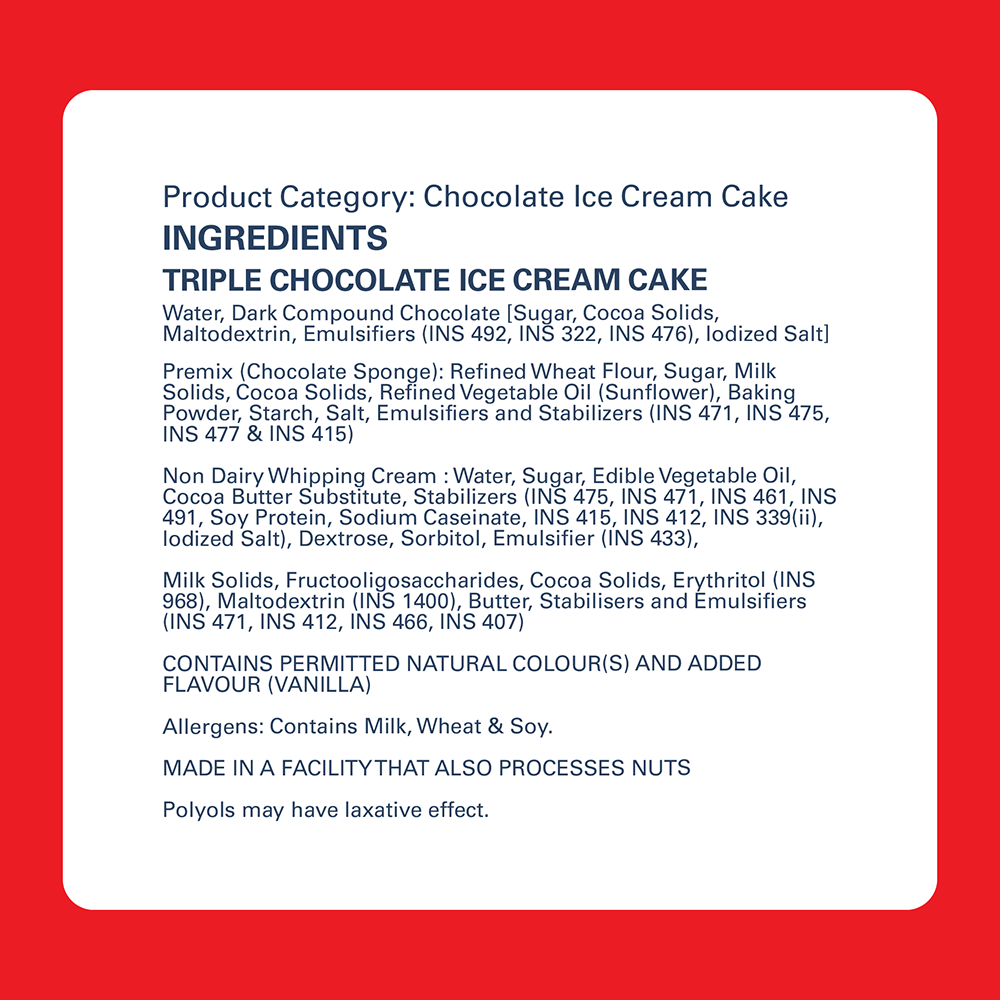 Triple Chocolate Ice Cream Cake - 1 Pack