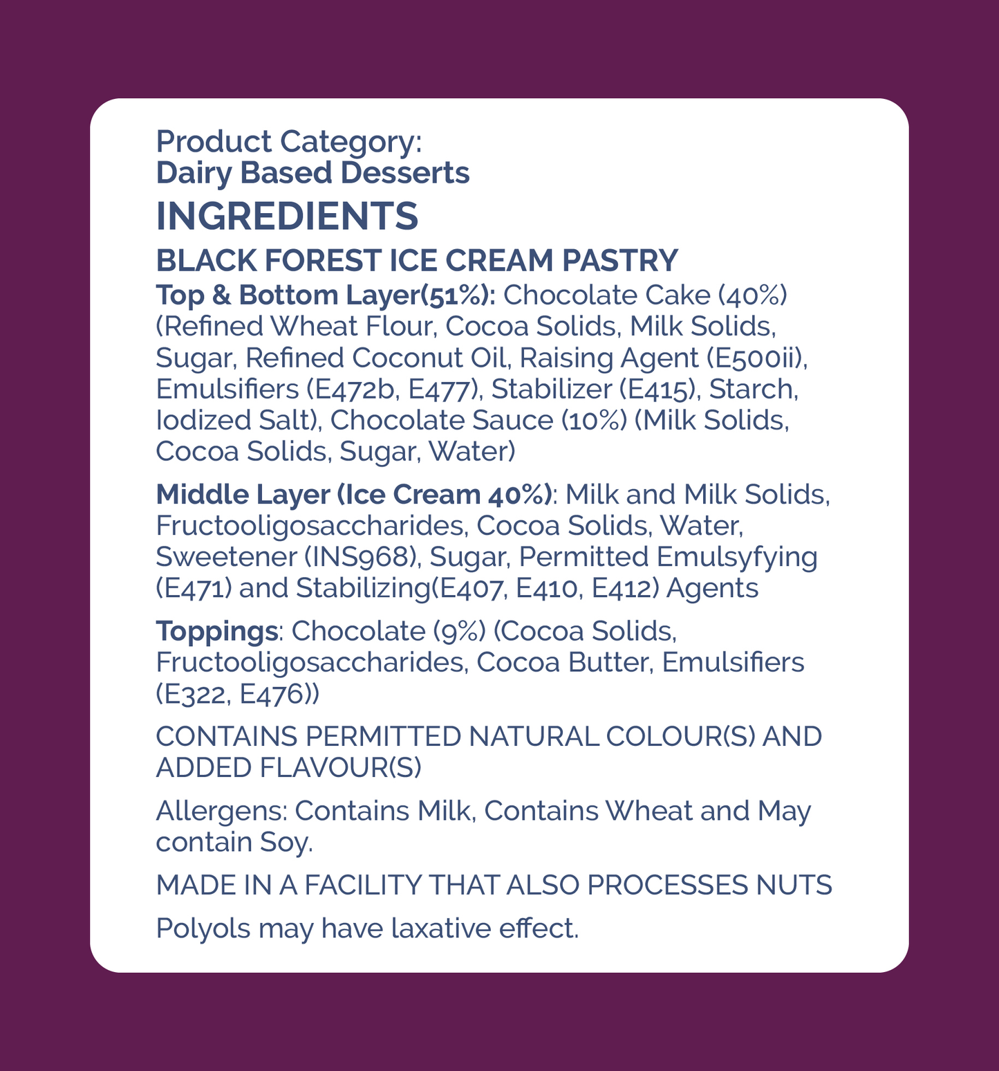 Black Forest Ice Cream Pastry