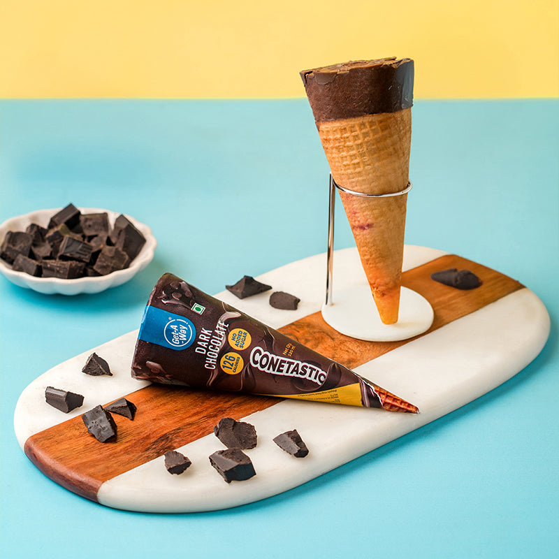 Dark Chocolate Ice Cream Cone - 10 Pack