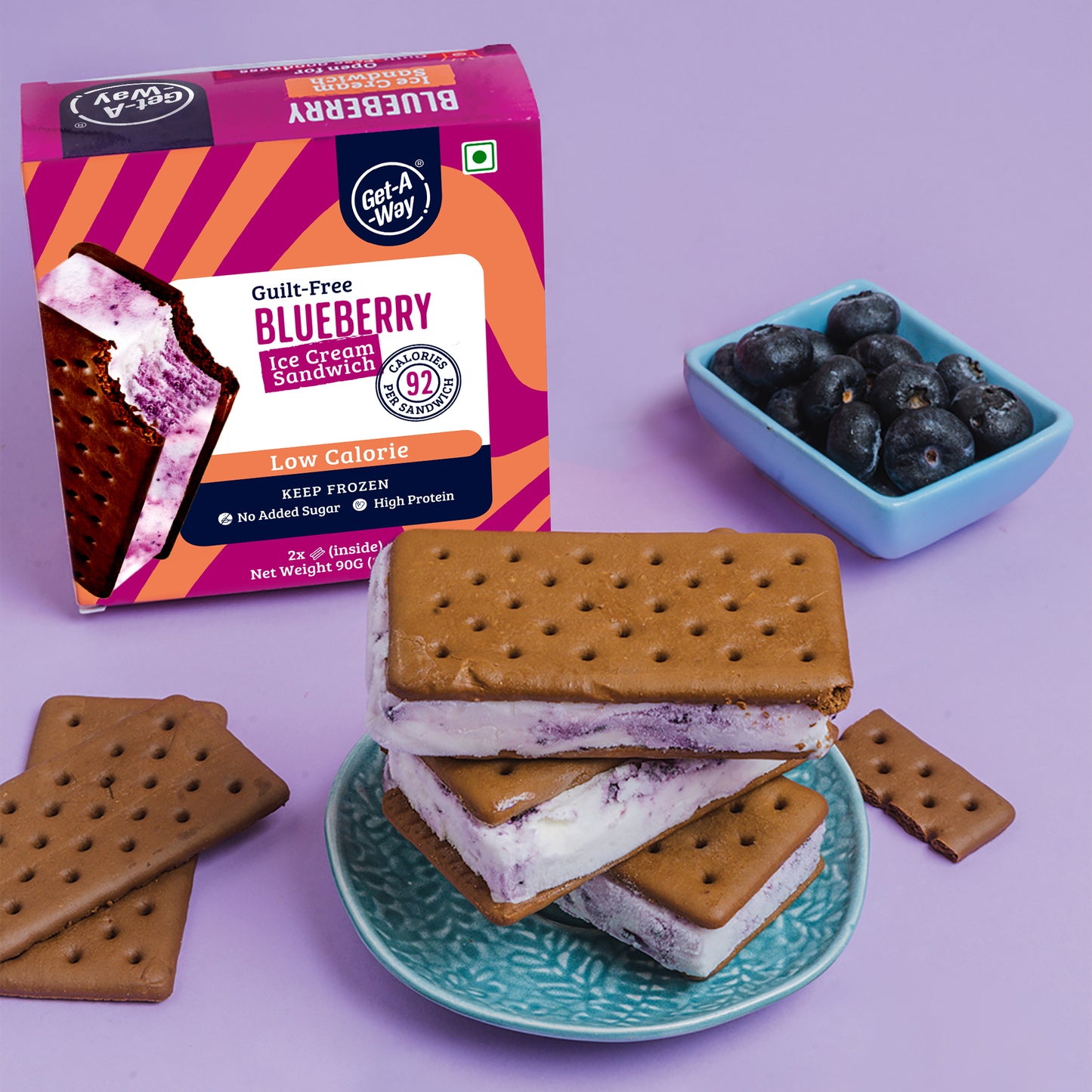 Blueberry Ice Cream Sandwich